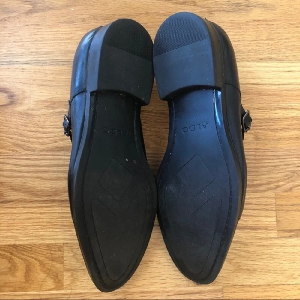 ALDO Monkstrap Black Leather Dress Shoes